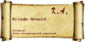 Krisán Arnold névjegykártya